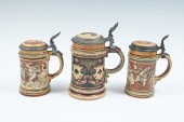 3 PC. METTLACH BEER STEINS: Co