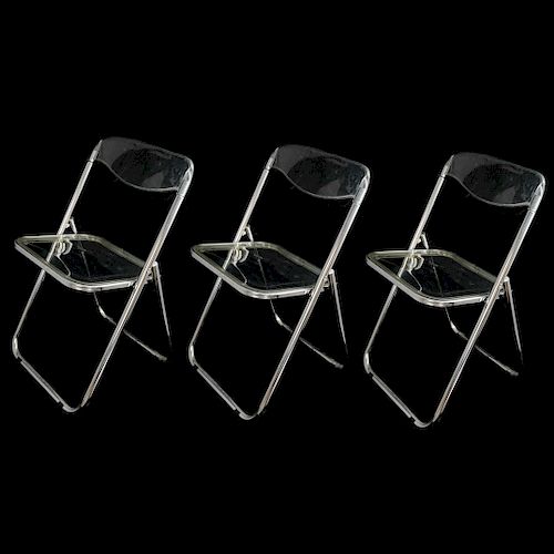 (3 PC) MID CENTURY LUCITE FOLDING
