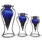 (3 PC) MOROCCAN GLASS LANTERN