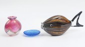 3 PC. MURANO & ABELMAN ART GLA