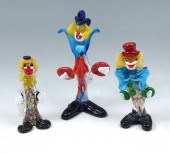 3 PC. MURANO ART GLASS CLOWNS: