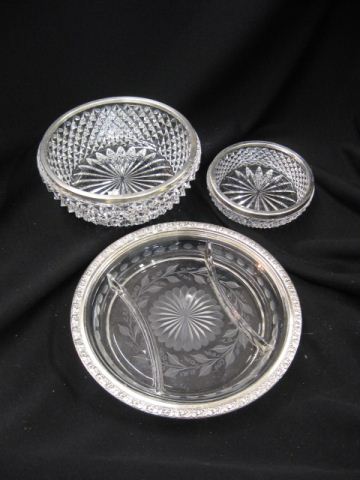 3 pc. of Sterling & Crystal;divided