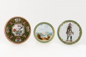 3 PC, PAINTED PORCELAIN TRIVET