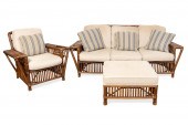 3 PC PALECEK PATIO SET, SOFA,