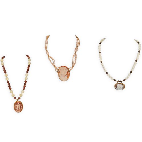 (3 PC) PAULETTE 18K GOLD, CAMEO AND