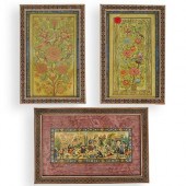 (3 PC) PERSIAN PAINTINGS ON BO