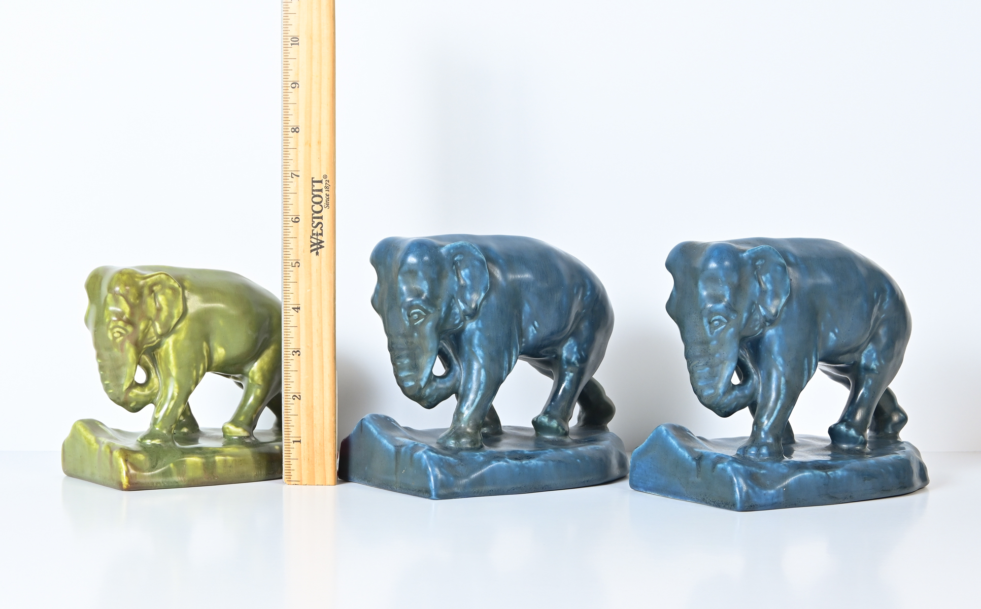 3 PC. ROOKWOOD POTTERY ELEPHANT