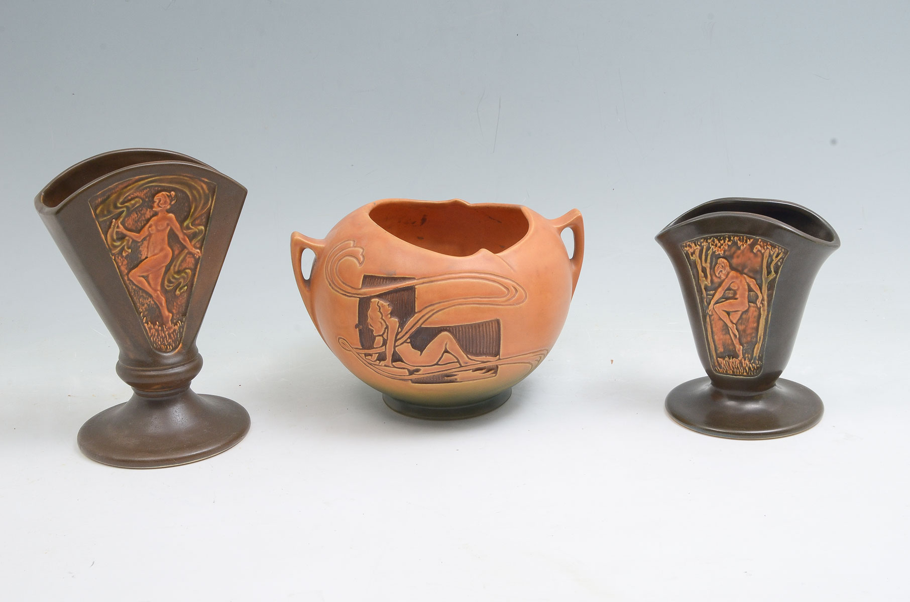 3 PC. ROSEVILLE POTERY NUDE