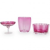 (3 PC) RUBY CRYSTAL VASESDESCR