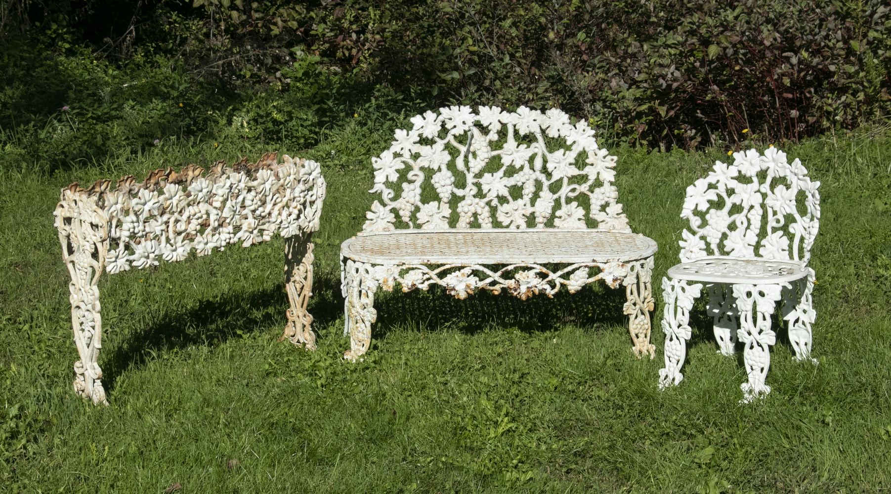 (3 PC SET) WHITE PAINTED CAST