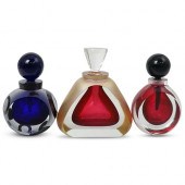 (3 PC) SIGNED ART GLASS PERFUM