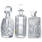(3 PC) SIGNED CRYSTAL CUT DECA