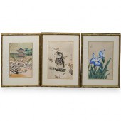 (3 PC) SIGNED UKIYO-E JAPANESE