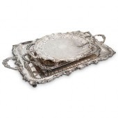(3 PC) SILVER PLATED TRAYS GRO