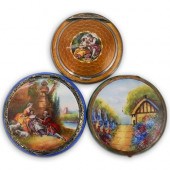 (3 PC) STERLING AND ENAMEL GUI