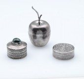 3 PC. STERLING PILL BOX COLLEC