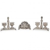 (3 PC) STERLING SALT CELLAR AN