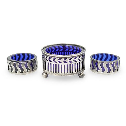 (3 PC) STERLING SILVER & COBALT