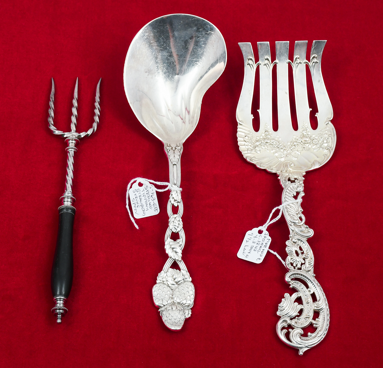 3 PC. STERLING SPOON, SERVER, &