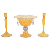 (3 PC) STEUBEN ORANGE AND BLUE