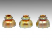 3 PC. STEUBEN RIBBED FLORIFORM