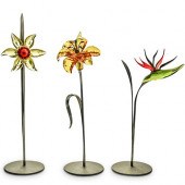 (3 PC) SWAROVSKI CRYSTAL FLOWE