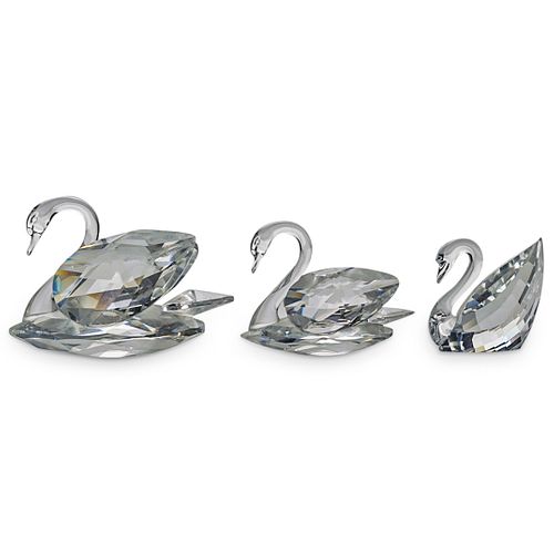 (3 PC) SWAROVSKI CRYSTAL SWAN