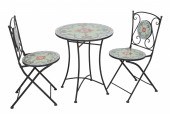 (3) pc tiled and ebonized meta
