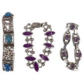 (3 PC) VINTAGE LINKED STERLING