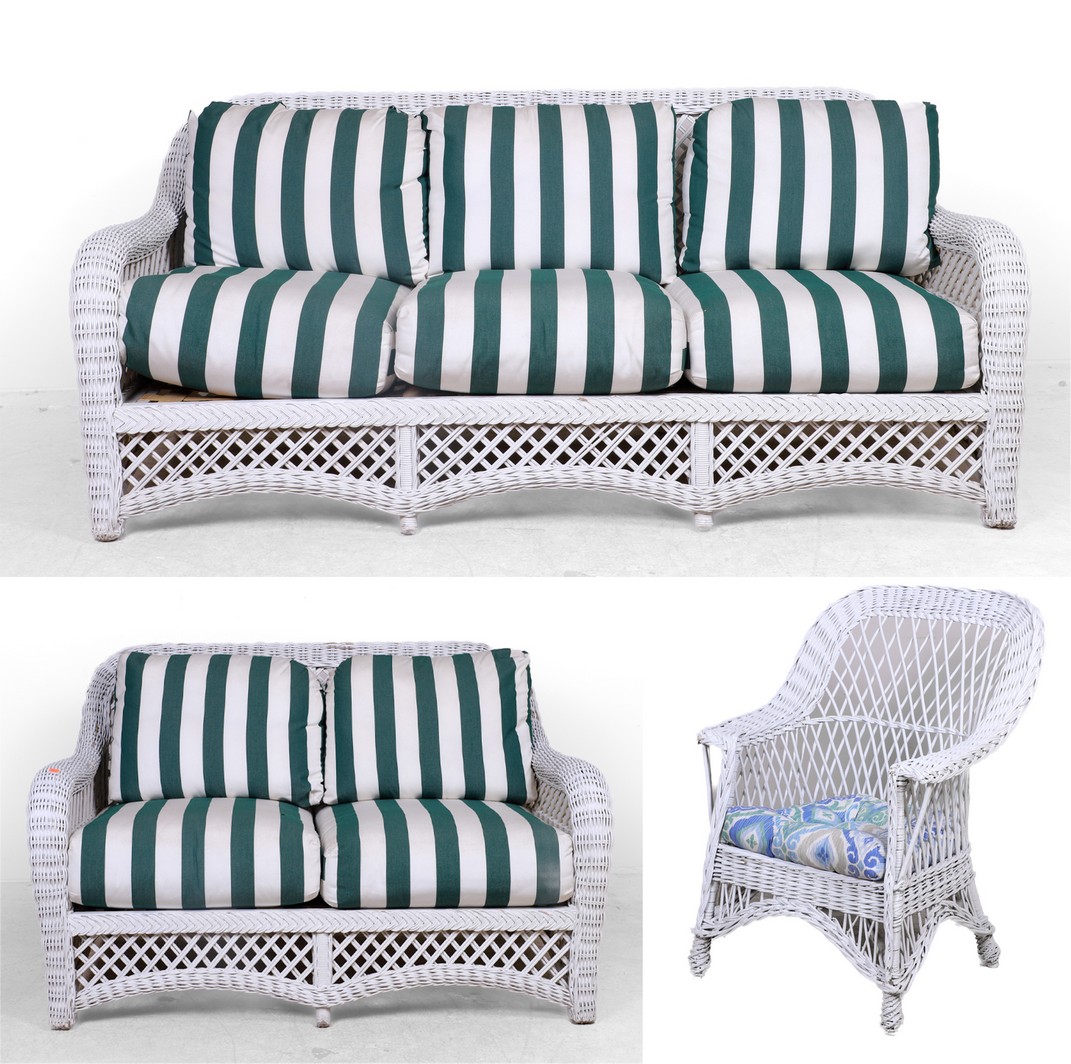 (3) pc Wicker seating set, c/o