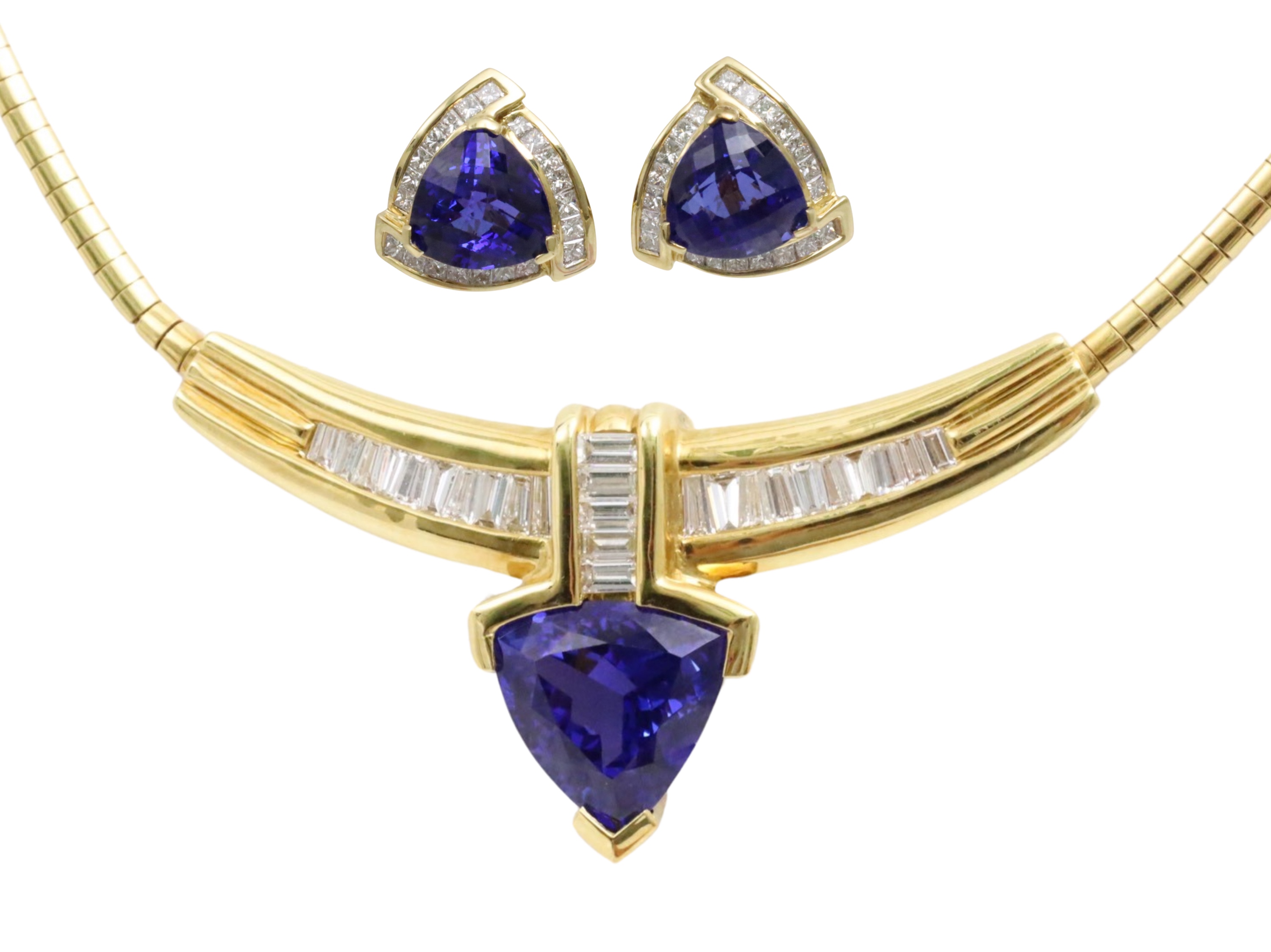 3 PC. YG TANZANITE & DIAMOND