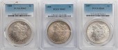 3 PCGS GRADED MORGANS: 1887, 1