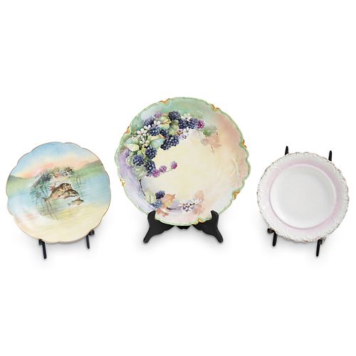 (3 PCS) ANTIQUE PORCELAIN PLATES