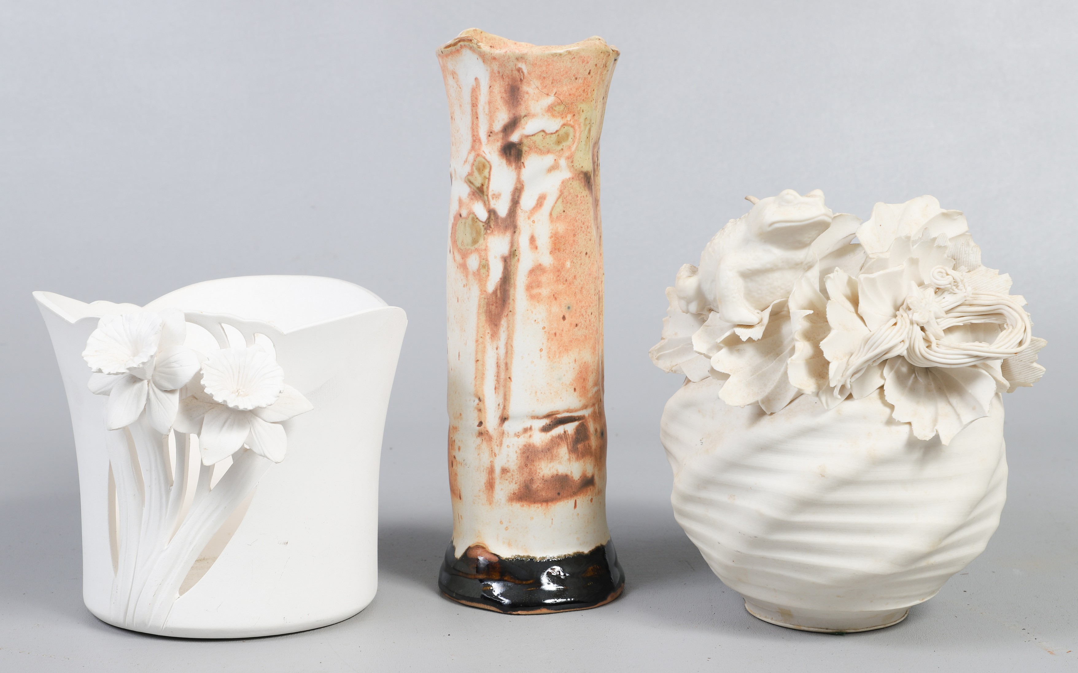 (3) Pcs art pottery, c/o Cliff