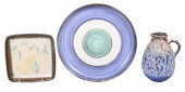 (3) Pcs art pottery, c/o Steul