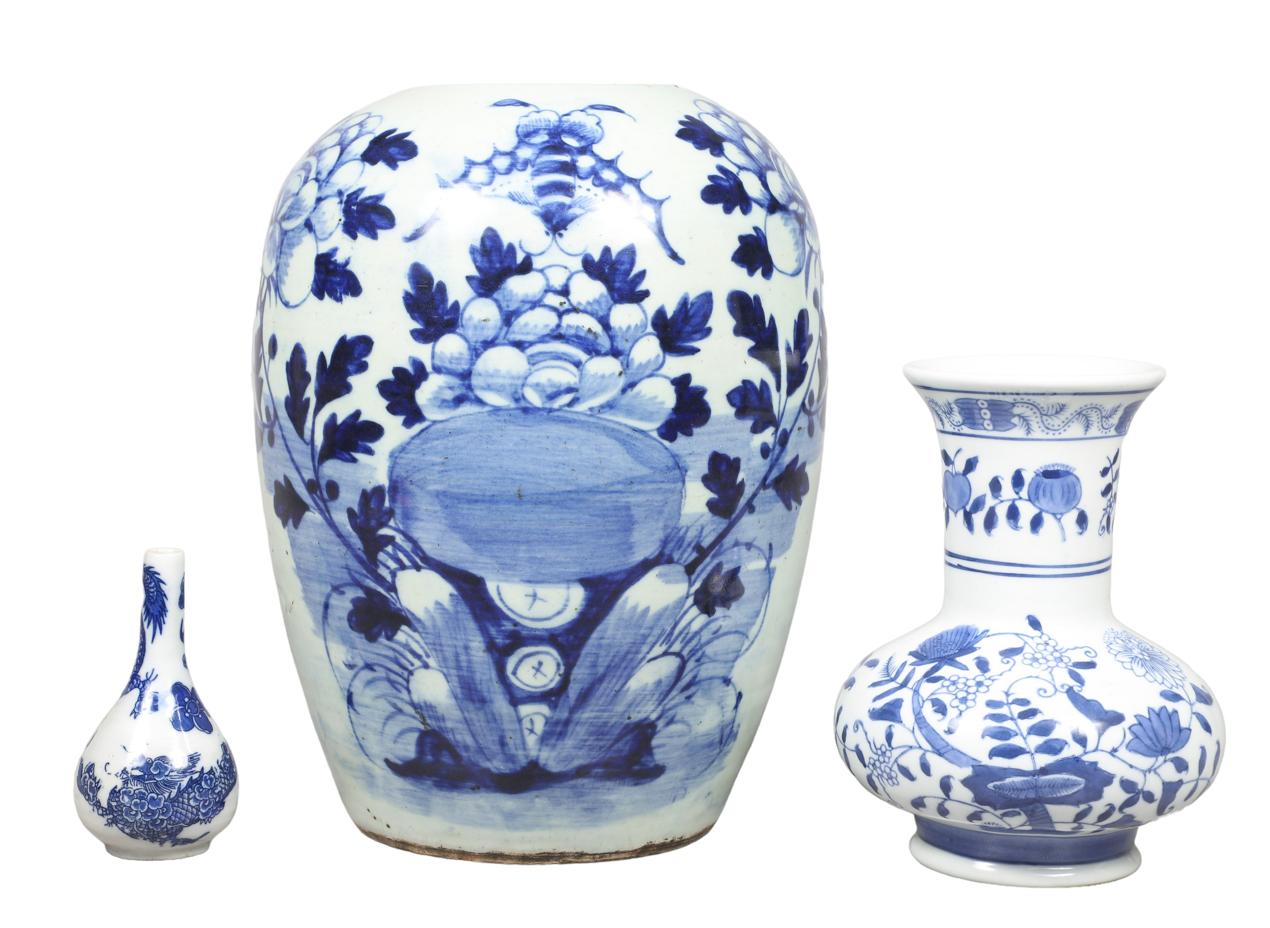 (3) Pcs Asian blue & white