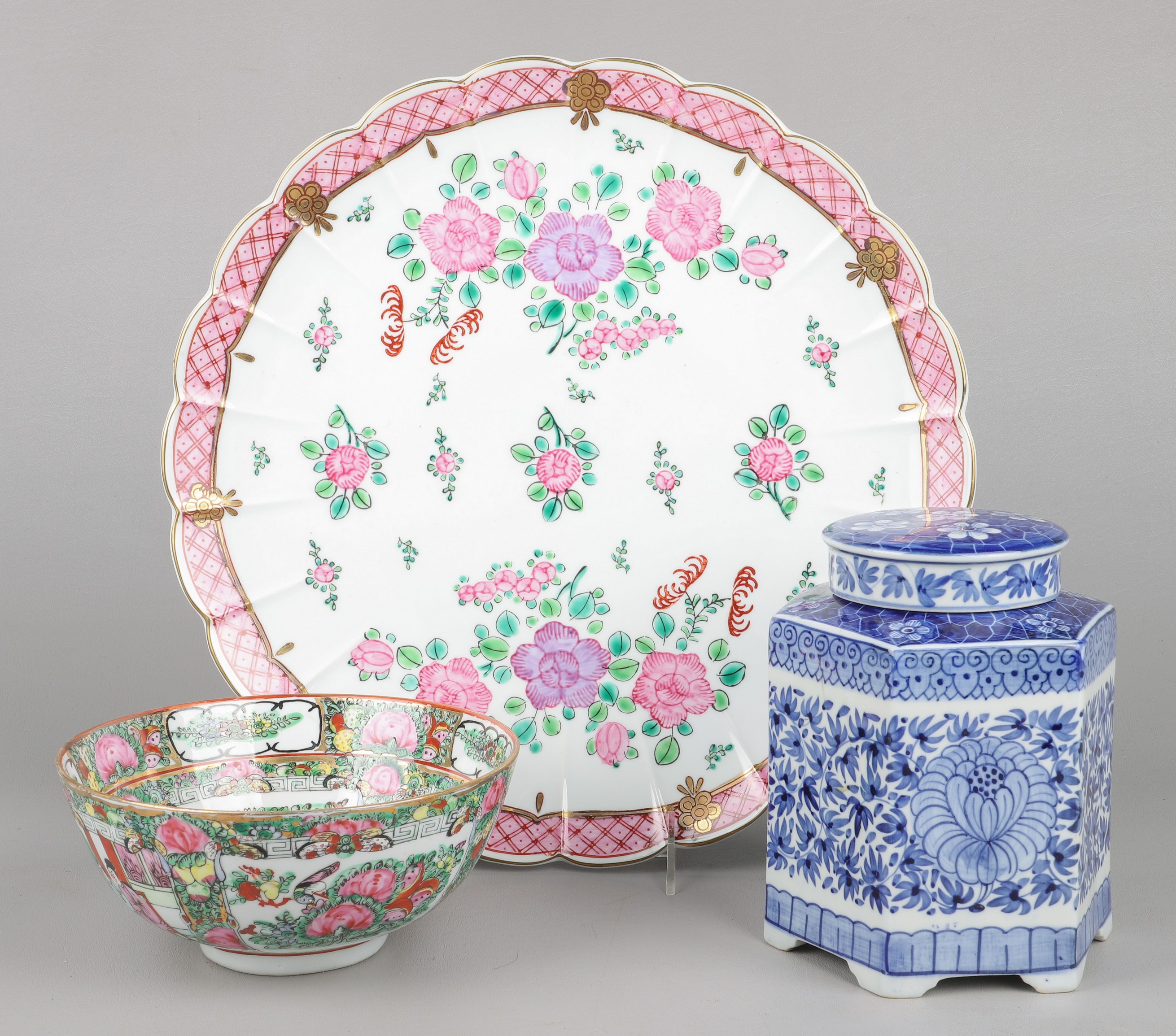 (3) Pcs Asian porcelain, c/o