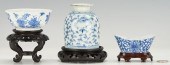 3 PCS. BLUE & WHITE PORCELAIN