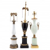 3 PCS, BRASS MOUNTED OPALINE A