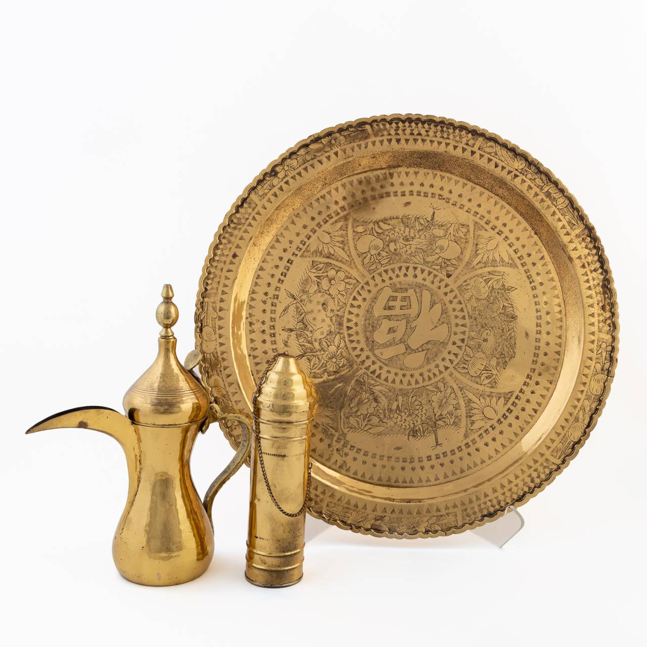 3 PCS, BRASS OBJECTS, MIDDLE