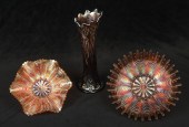 (3) Pcs Carnival glass, c/o Fe