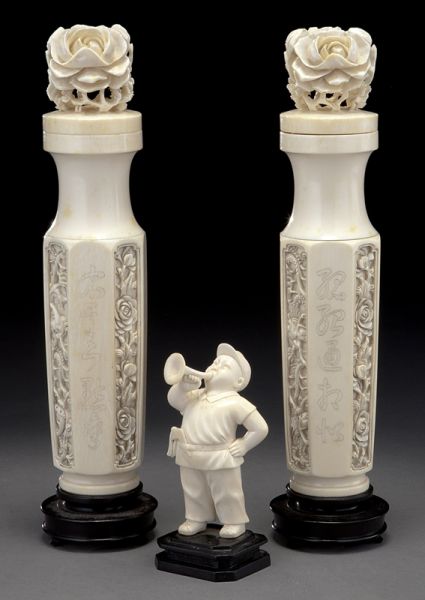 3 Pcs. carved ivory