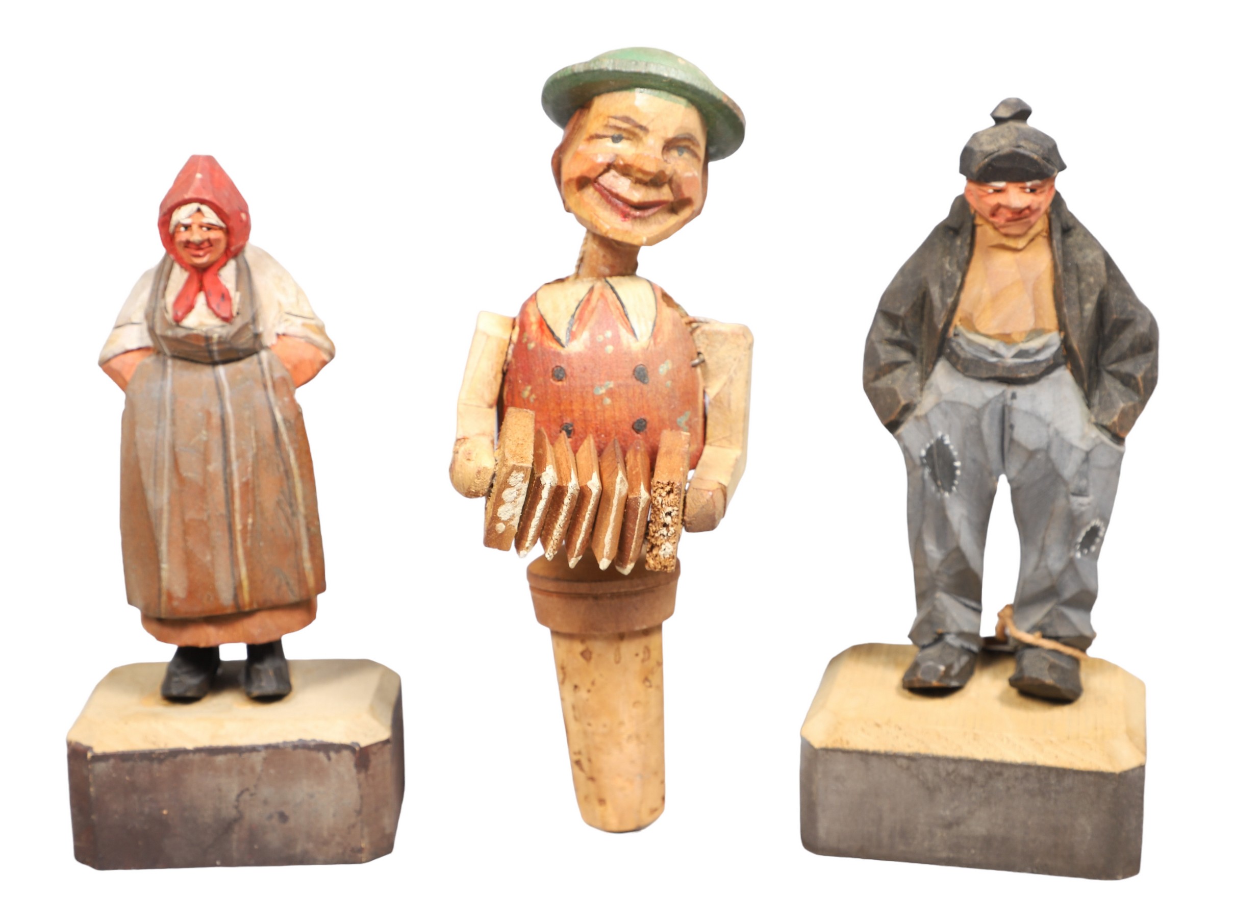 (3) Pcs carved wood, c/o (2) Jean