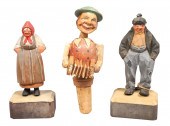 (3) Pcs carved wood, c/o (2) J