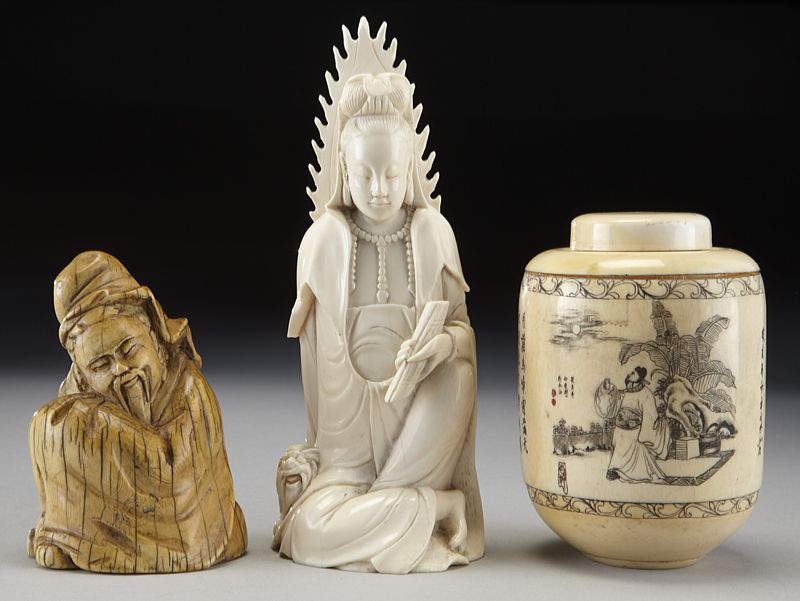 3 Pcs. Chinese carved ivory