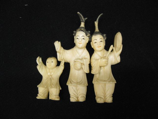 3 pcs. Chinese Carved Ivory;tow men