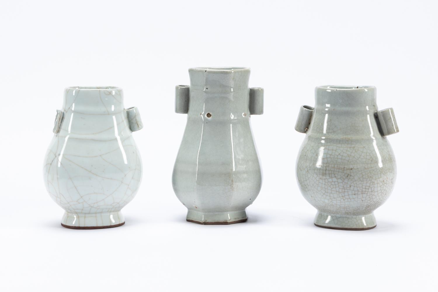 3 PCS, CHINESE CELADON GUAN WARE HU