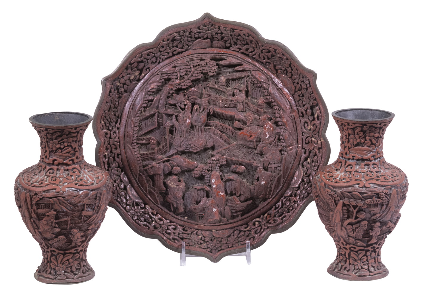 (3 PCS) CHINESE CINNABAR Including: