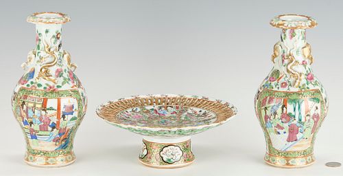 3 PCS. CHINESE EXPORT ROSE