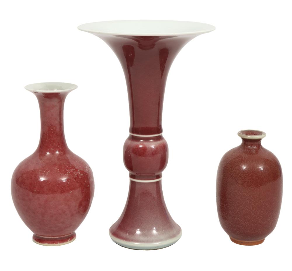 3 PCS. CHINESE PEACH-BLOOM